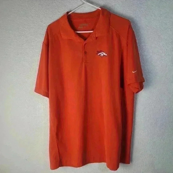 Nike Other - Nike Dri Fit Denver Broncos Mens Polo Shirt XL Orange Short Sleeve NFL Football